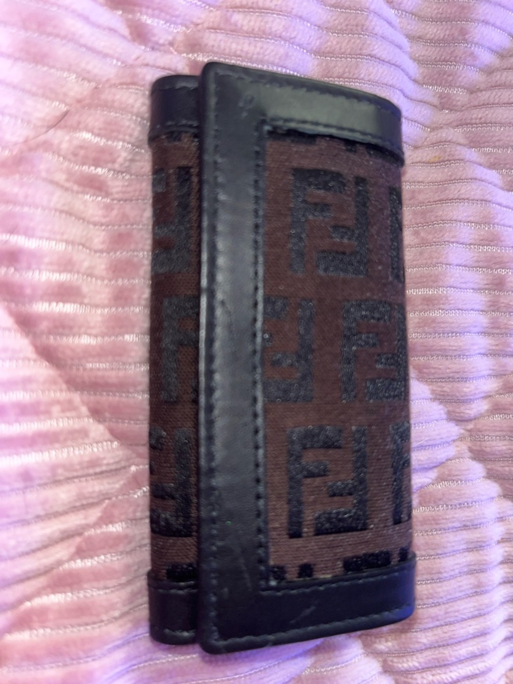 Fendi Brown and Black Zucca Canvas Key Case
